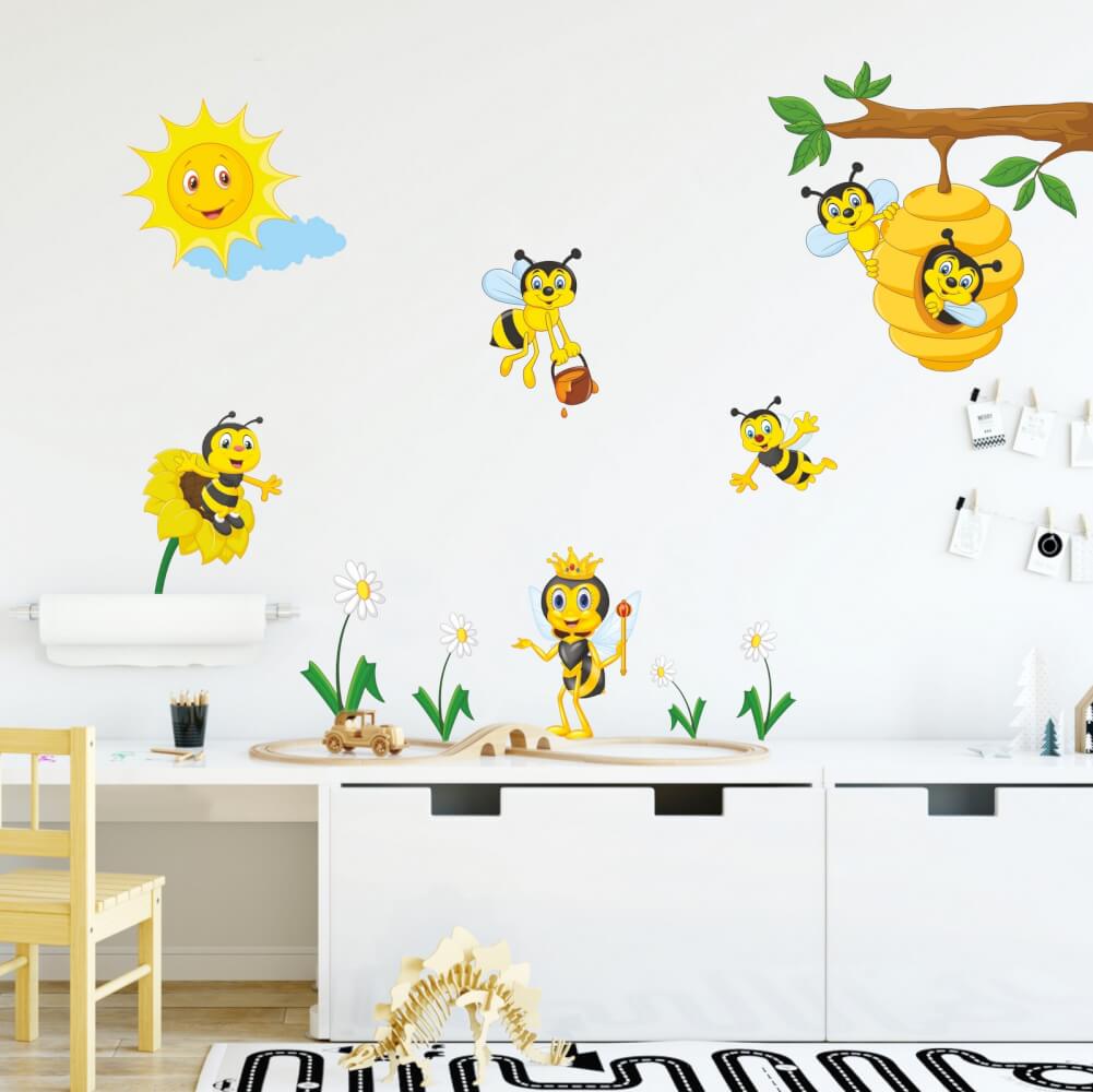 Autocolante pentru perete - Regatul albinuțelor